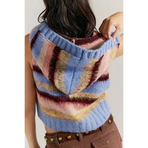 Free People Rosetta Fuzzy Hooded Wool Vest